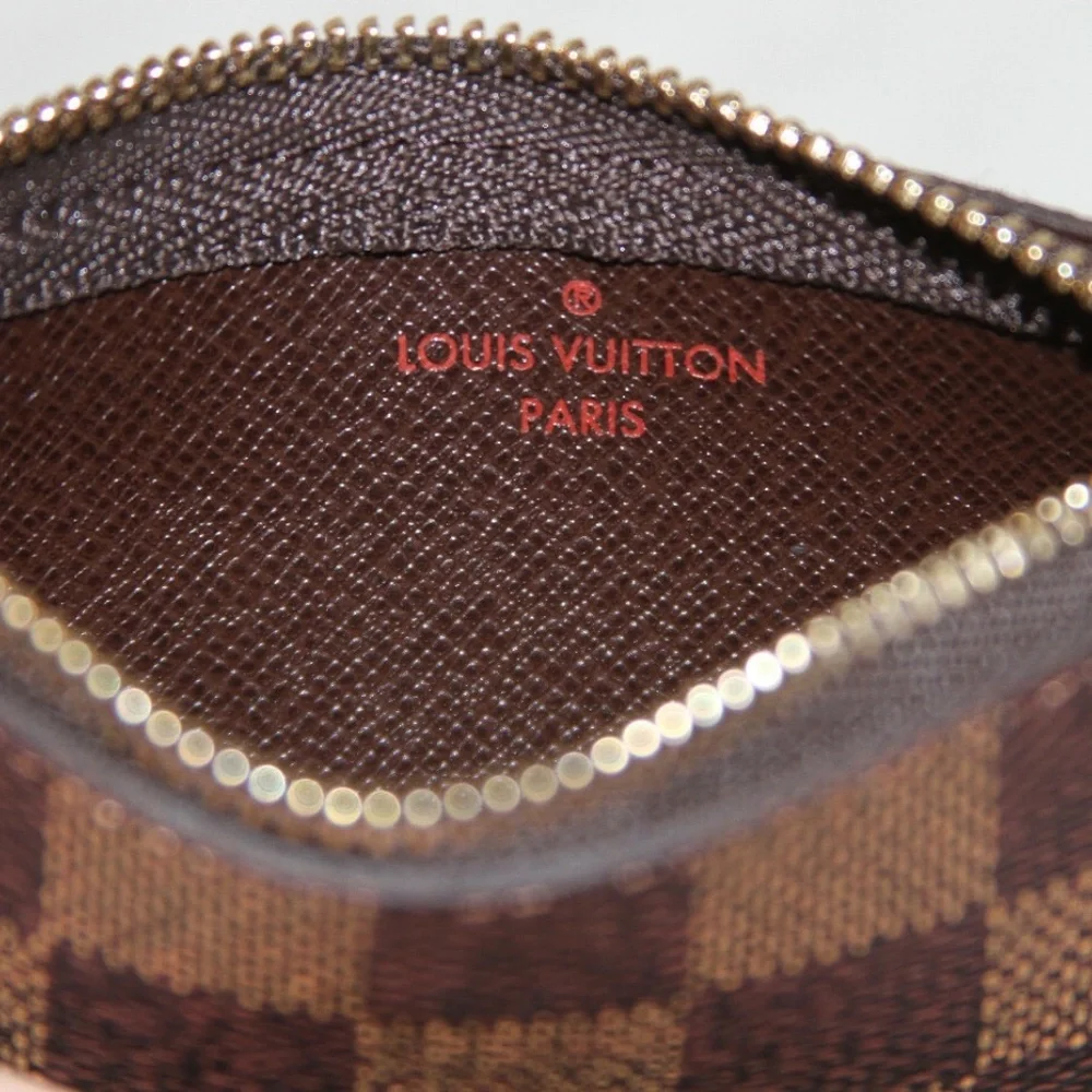 New! LOUIS VUITTON Key Pouch Damier Ebene Made in USA